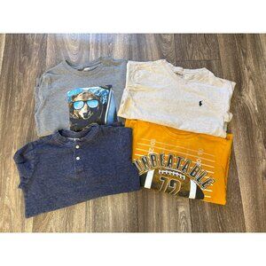 BOYS T-SHIRTS LONG SLEEVE SIZE 8 MIXED LOT 4 PCS POLO OLD NAVY PLACE JANIC&JACK